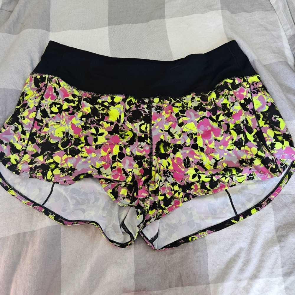 lululemon athletica Black and Multicolor Athletic Shorts